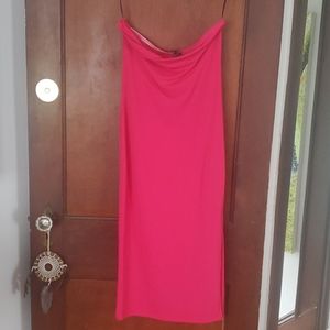 Hot pink strapless dress